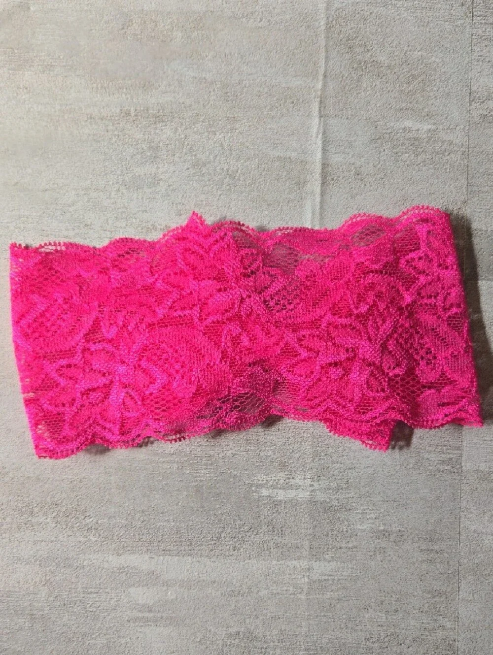 Baby Girl Hot Pink Lace Stretch Bow Headband Floral Toddler Hair Band Accessory